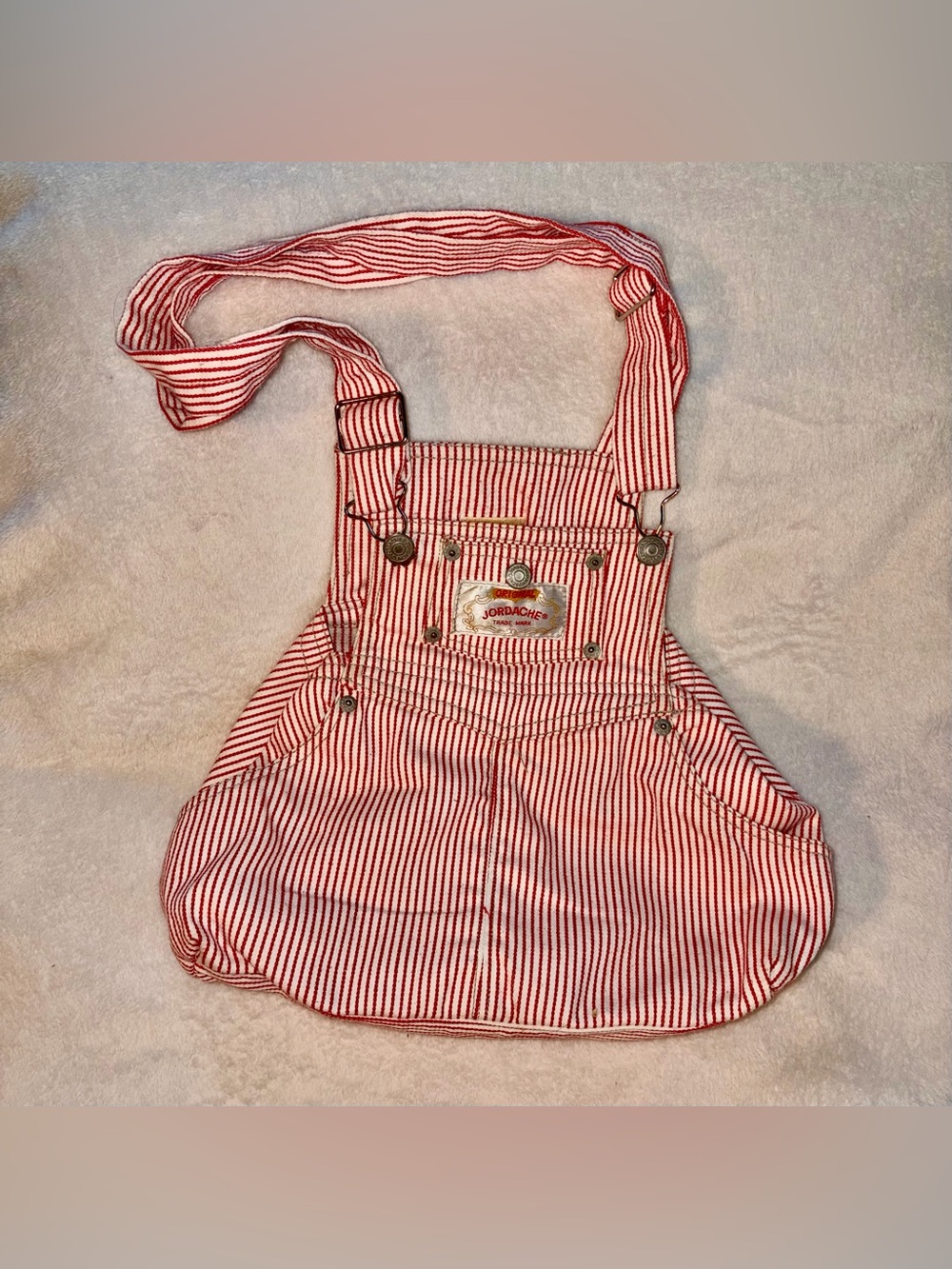 Vintage Jordache Overalls Striped Bag